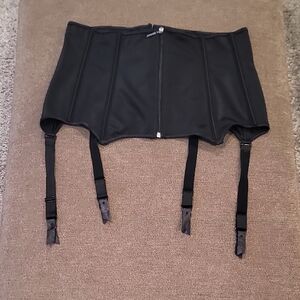 Black Underbust Corset Garter Belt